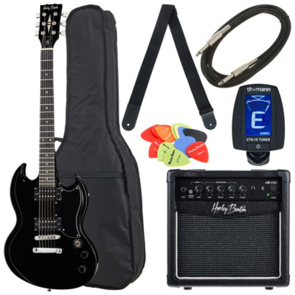 Harley Benton DC-200 BK Student Serie Bundle