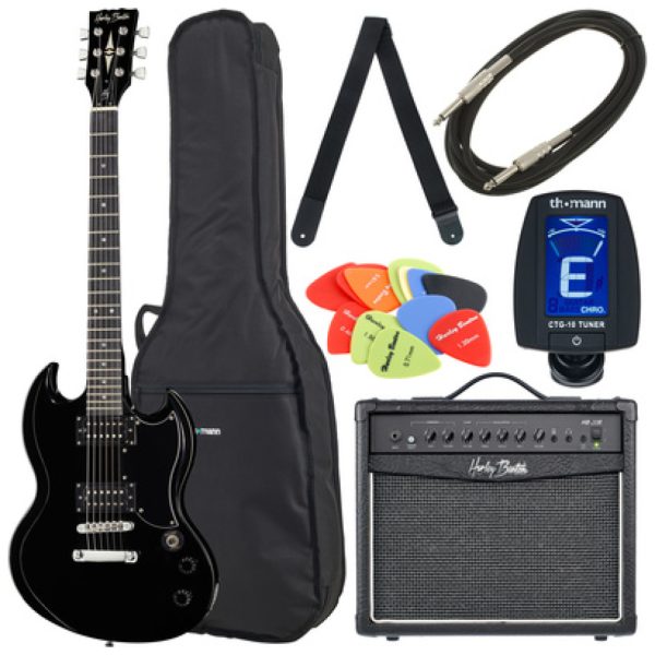 Harley Benton DC-200 BK Student Serie Bundle