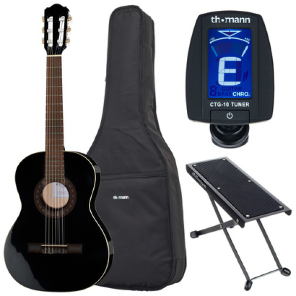 Thomann Classic Guitar 3/4 Blac Bundle