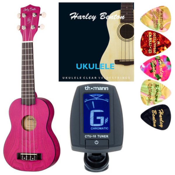 Harley Benton UK-12 Stain Ash Purple Bundle