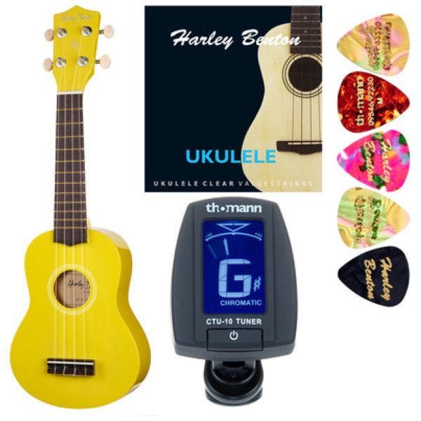 Harley Benton UK-12 Yellow Bundle