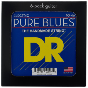 DR Strings Pure Blues PHR-10 6-Pack